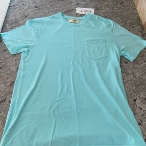 M. Singer Men’s Turquoise T Shirt With Pocket (size small)
